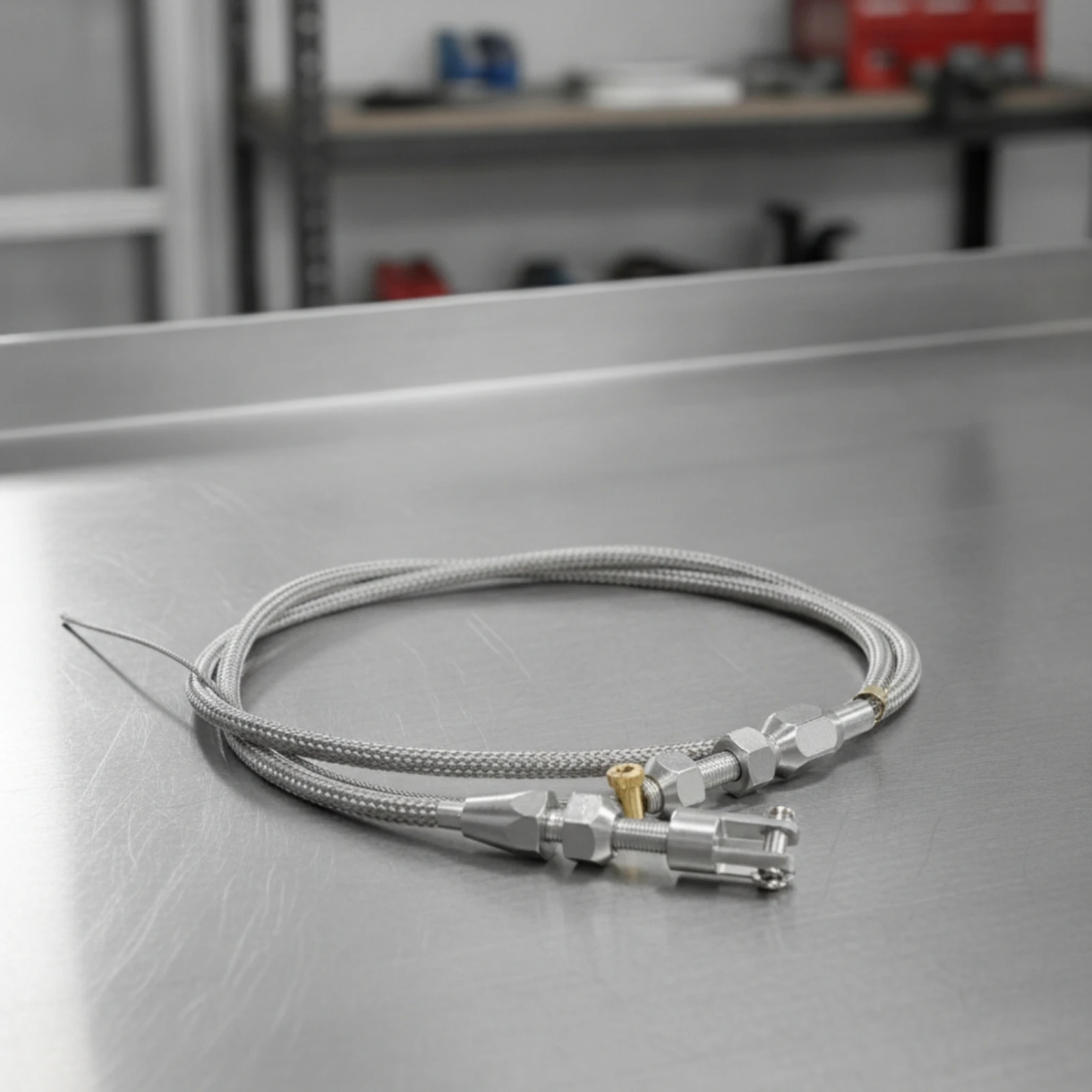 Braided Throttle Cable Flexible Throttle Cable with Clevis Easy to Install No-Bind for DIY Car Builders, Engine Bay