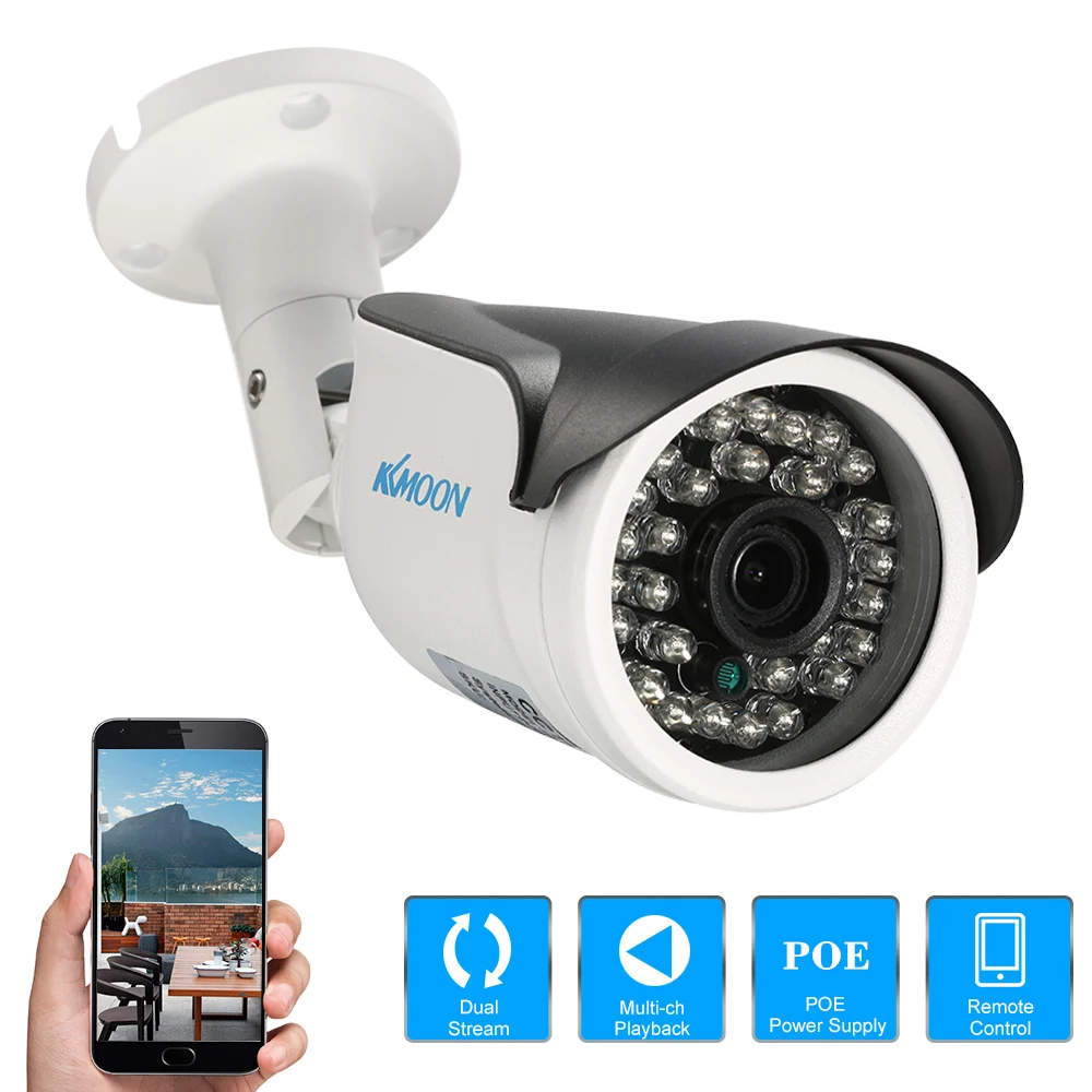 

IP-камера 3MP POE Водонепроницаемая с инфракрасным ночным видением и поддержкой P2P, приложение для Android/iOS для обнаружения движения
