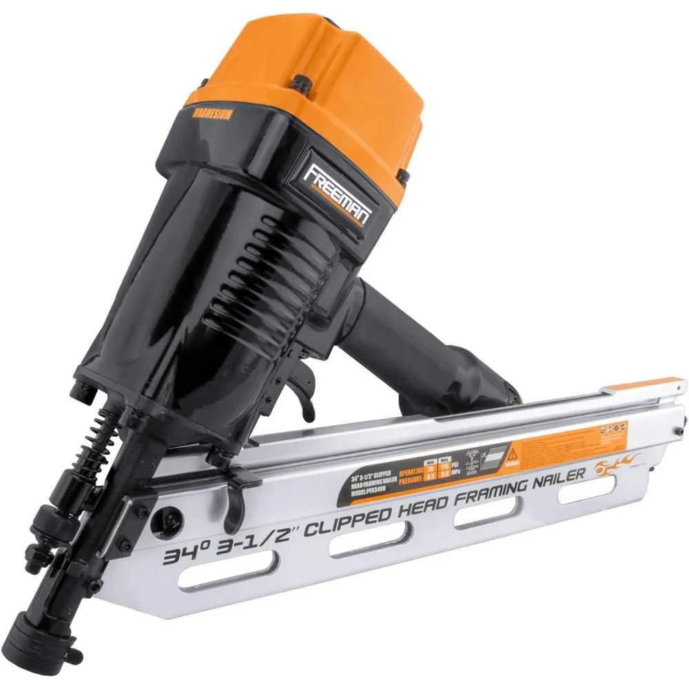 

Freeman PFR3490 Pneumatic 34 Degree 3-1/2" Framing Nailer with Belt Hook