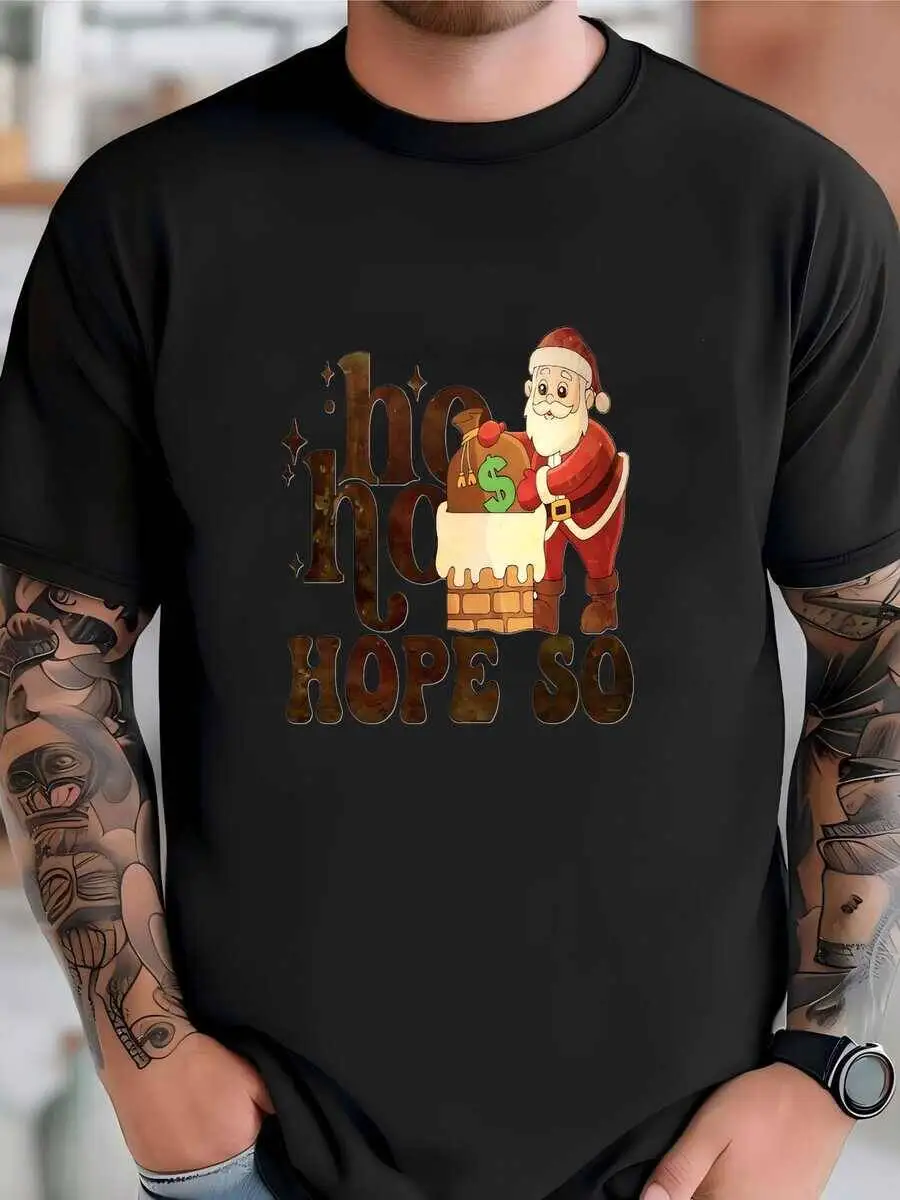 Mens Retro Sweater Gift, Funny Sweatshirt, Fun Sweater, Groovy Santa T-Shirt 100% Cotton Trendy Y2K Short-Sleeve Tee-Soft,