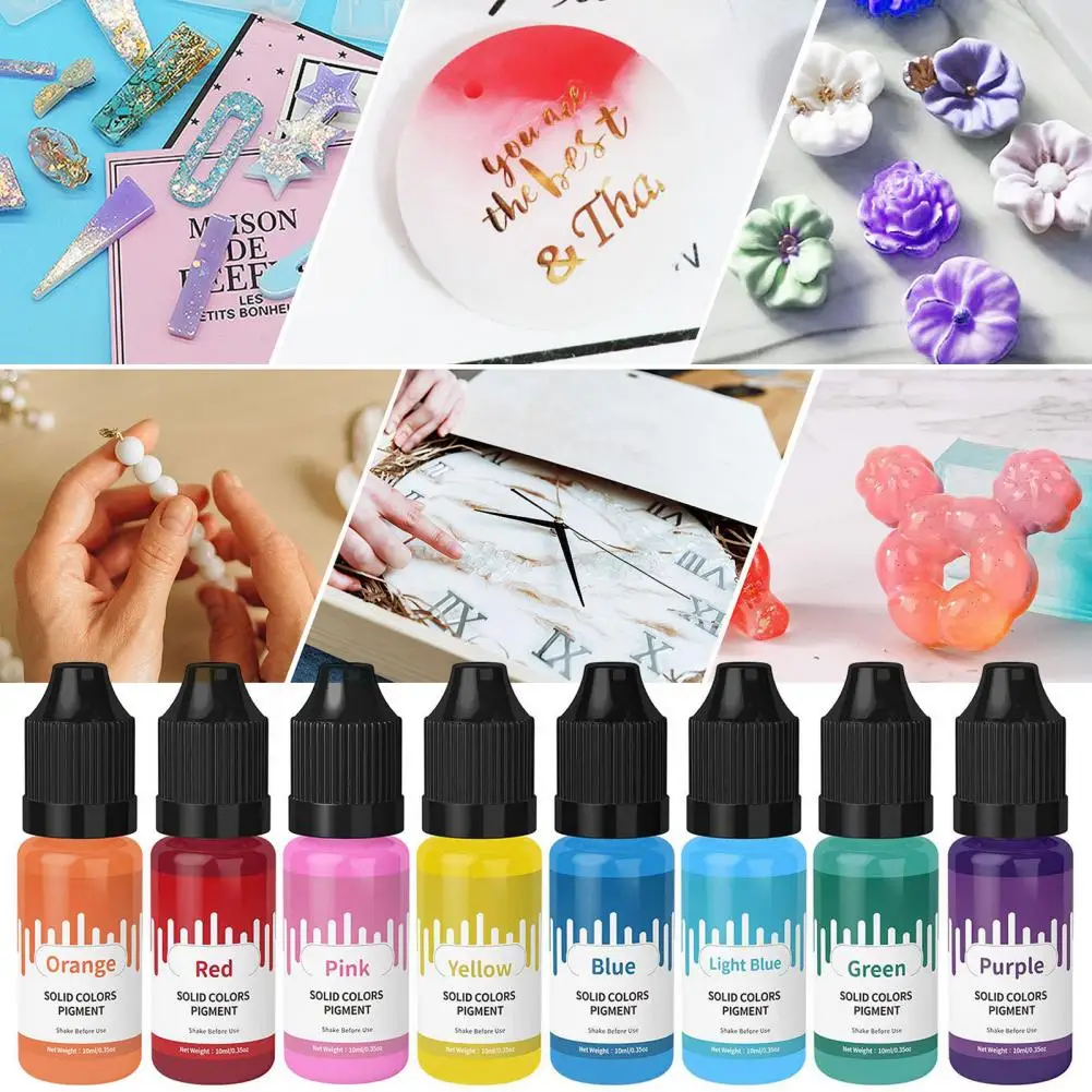 10ml Epoxy Resin Dye Squeeze Bottle Highly Concentrated Leak-proof Dyeing Liquid Epoxy Resin Colorant Jewelry Making Color Dye