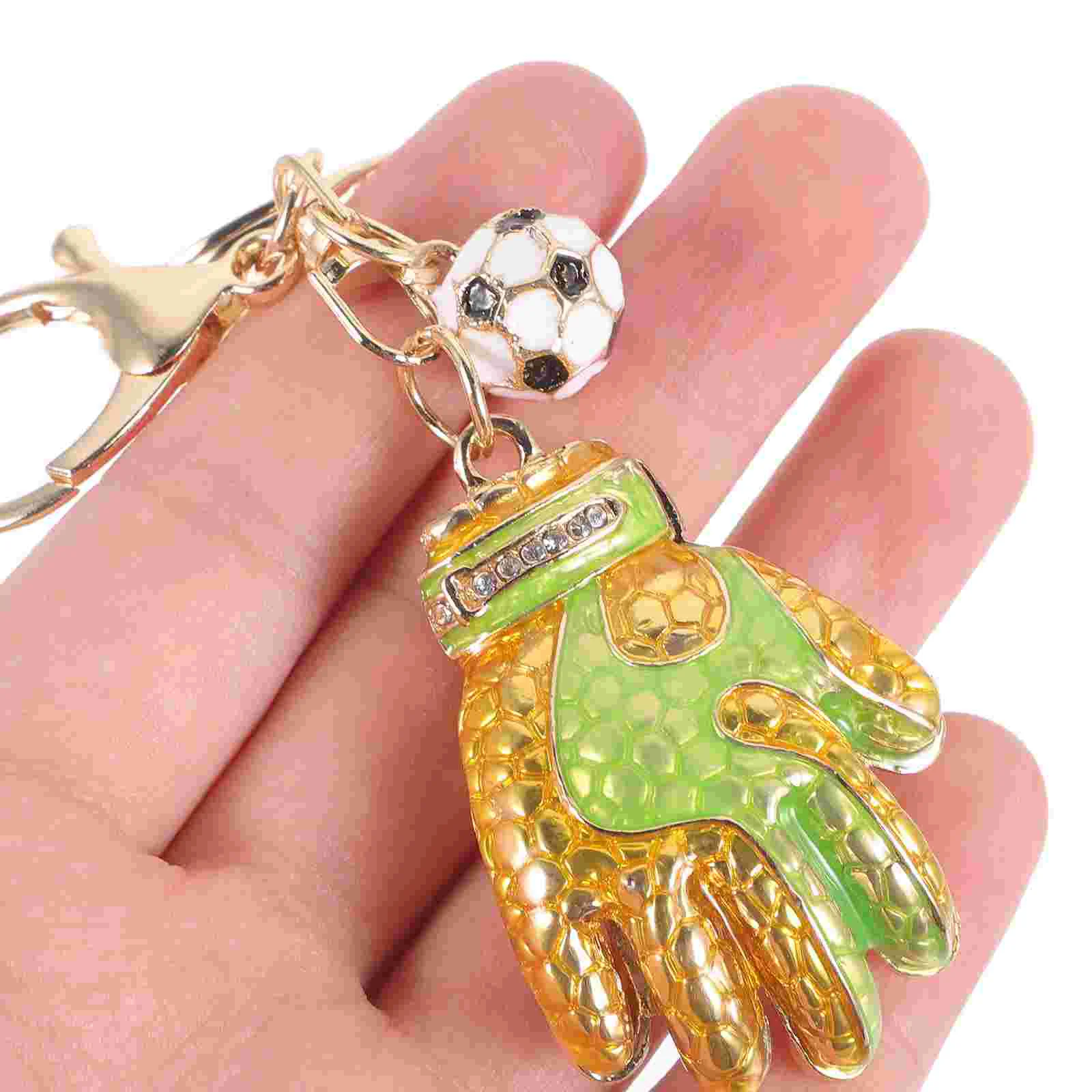 Car Key Ring Football Goalkeeper Gloves Keychain Pendant Men's Wallet Purse Backpack Decorative Metal Man Rings