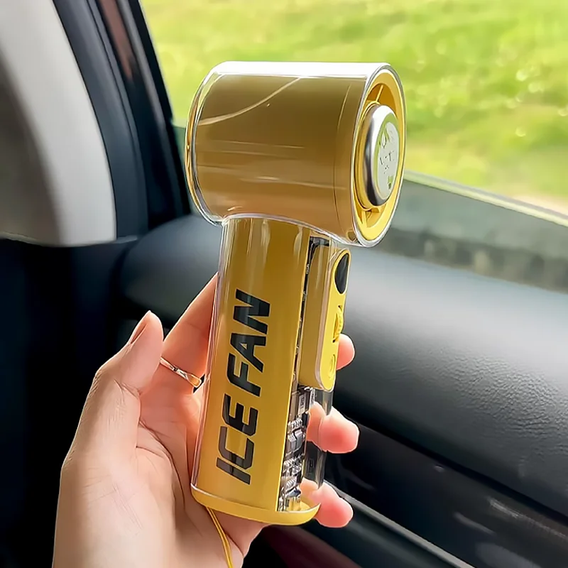 

Ручной небольшой вентилятор охлаждения ледяного компресса портативный портативный 2025 новый прозрачный бесшумный сверхсильный срок службы батареи