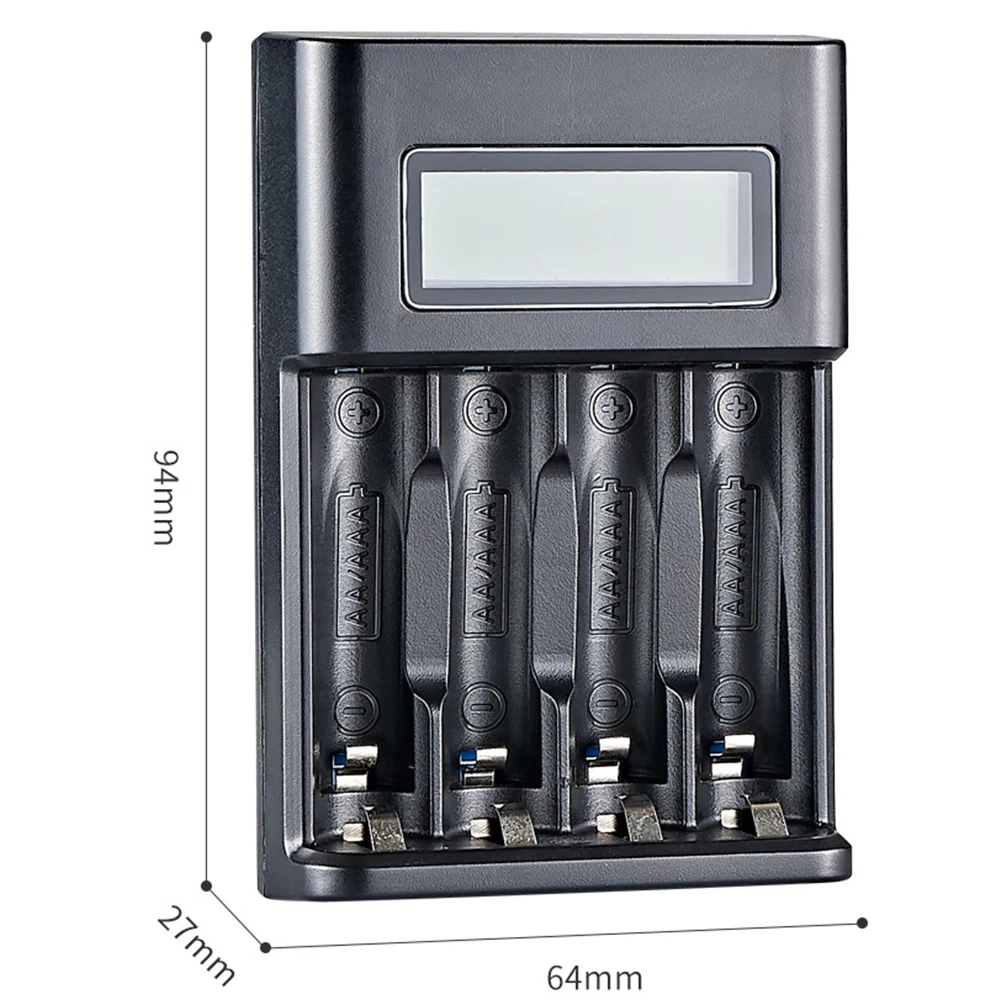 4 Slots LCD Display AA AAA Battery Charger Independent Slot Battery Charger USB Input for NI-MH /NI-CD 1.2V Rechargeable Battery