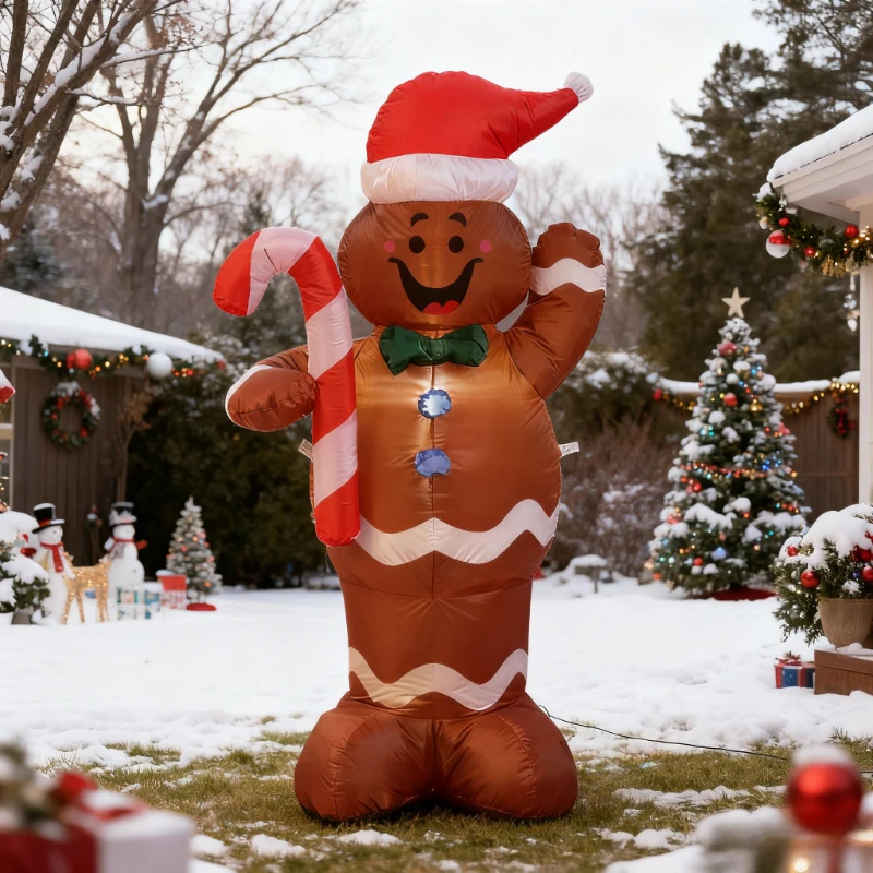 

Christmas Inflatable Gingerbread Man Decoration Christmas New Year Celebration Party Indoor Outdoor Gorgeous blow up Decoration