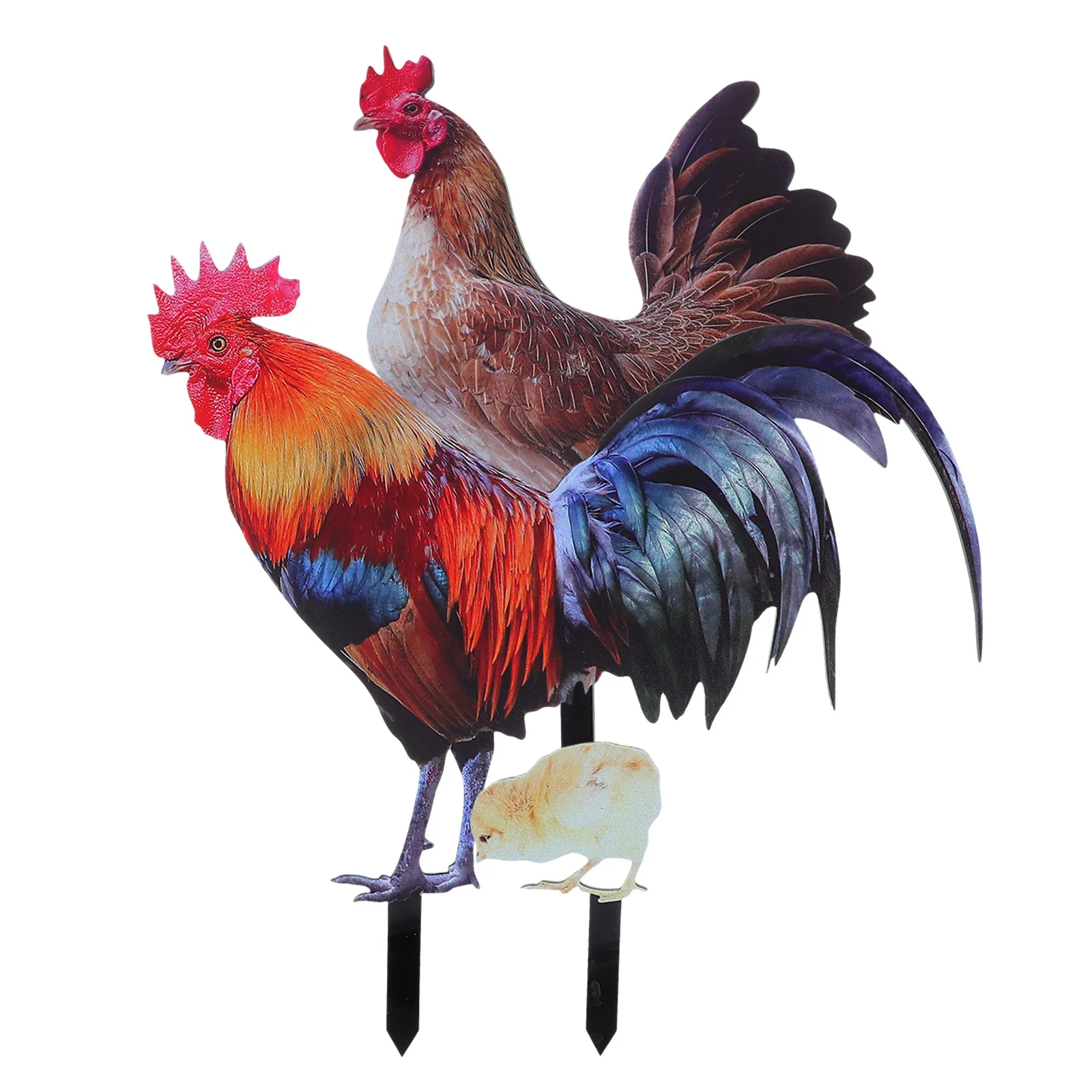 

1 set Acrylic Yard Chicken Stake Garden Decoration Lawn Ornament Outdoor Yard Decor Farm Theme Party Prop Backyard Hen Insert