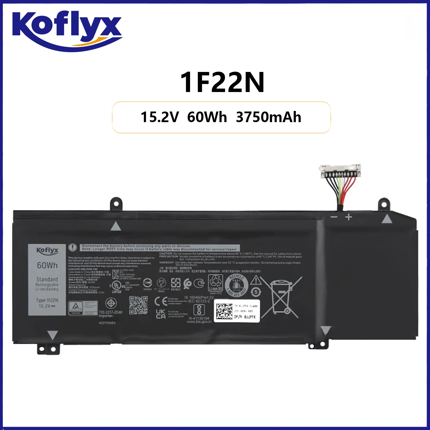 1F22N Koflyx nueva batería de ordenador portátil para Dell Alienware M15 M17 P79F P79F001 R1 P37E P37E001 Dell G7 7590 7790 G5 5590 5590-D2783W