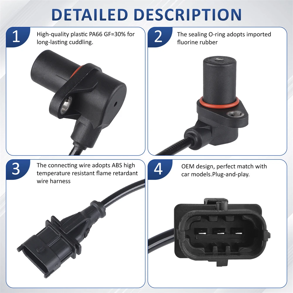 ​ 0281002410 4890189 مستشعر موضع العمود المرفقي BG5X6C315BA 2R0906433 لـ F-250 Ivecoo Tector Euro Cargo للعامل