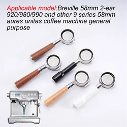 58mm Bottomless Portafilter Breville BES920/980/990 Stainless Steel With 2 Cup Basket Naked Coffee Handle Barista Tools