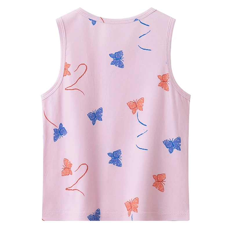 4-teiliges Set für Mädchen: Bequeme, vielseitige Weste für alle Jahreszeiten, süß bedrucktes Oberteil, lässiges ärmelloses T-Shirt für Kinder, Basic-Shirt – Detail 13