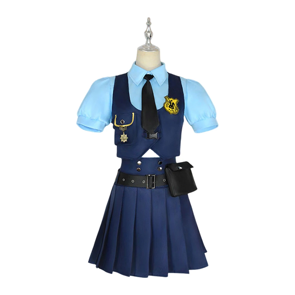 2025 Judy Cosplay Hopps Costume Cartoon Roleplay Adult Women JK Uniform Shirt Vest Skirt Outfits Halloween Carnival Party Suit - Image 3