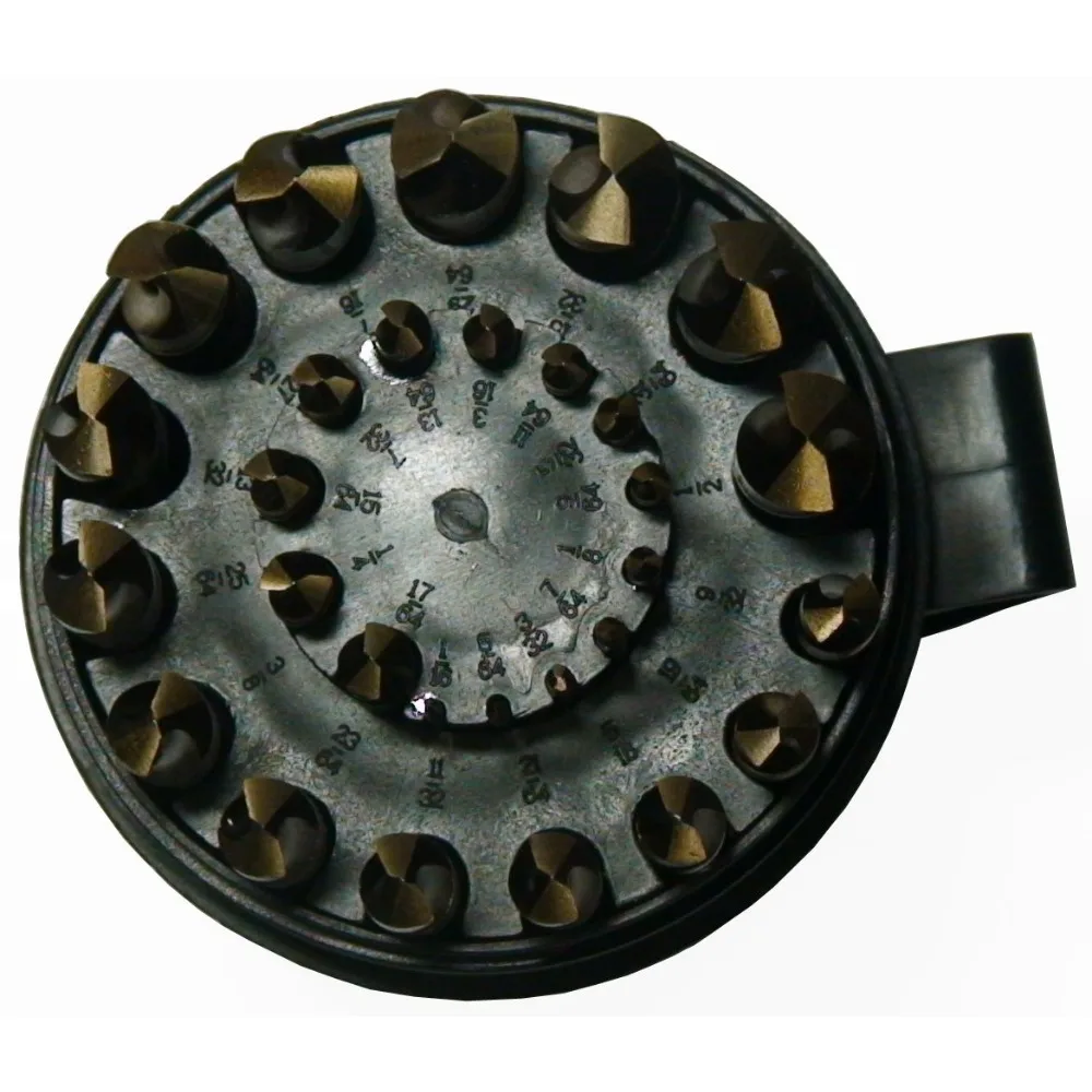 ชุดดอกสว่านเหล็กโคบอลต์ M35 จำนวน 29 ชิ้น พร้อมกล่องเก็บทรงกลม (1/16 ถึง 1/2 นิ้ว)