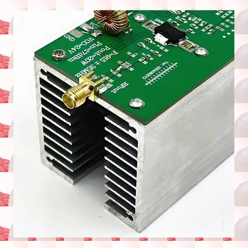 ABGN RF パワーアンプ 915Mhz 20 ワット + RF パワーアンプヒートシンク付きラジオ RF アンプアマチュア無線 24V-28V