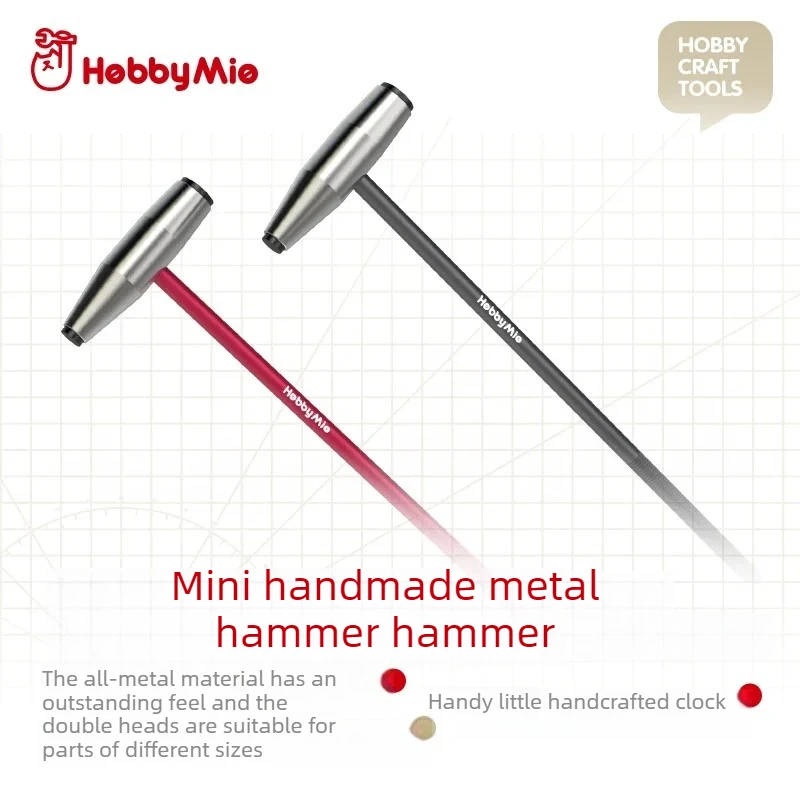 HOBBY MIO HMH-01-R/G Mini Martillo de Metal para Modelismo, Herramientas de Construcción de Modelos, Herramientas para Modelos de Plástico, Herramientas de Bricolaje
