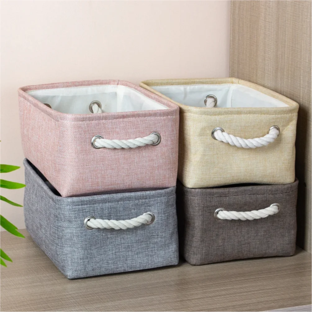 

New Linen Fabric Storage Basket Large Capacity or Sorting and Organizing Miscellaneous Items Storage Baskets Woven Basket