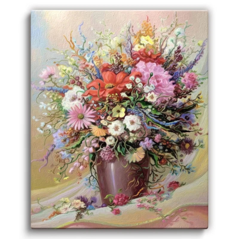 

SDOYUNO Canvas Painting By Numbers Vase Flower Handicraft Handiwork Art Picture By Numbers 40X50 With Frame Wall Decor