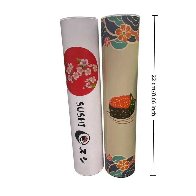 Family Friendly Round Sushi Push Box with Sauce Straw Enjoy Sushi Together