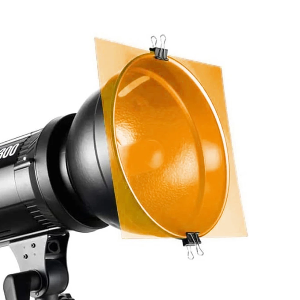 

5 Sheets Transparent Orange PVC Film Durable Light Filters for Studio Color Correction Gel Photographic Colored Plastic Sheets