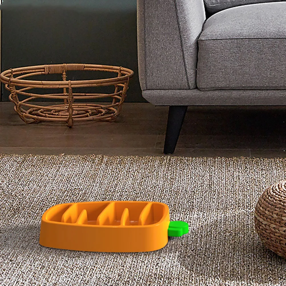 

Slow Feeder Puppy Food Bowl Carrot Shaped Pet Anti Choking Feeding Container Dog Eating Train Bowl Supple Surface For