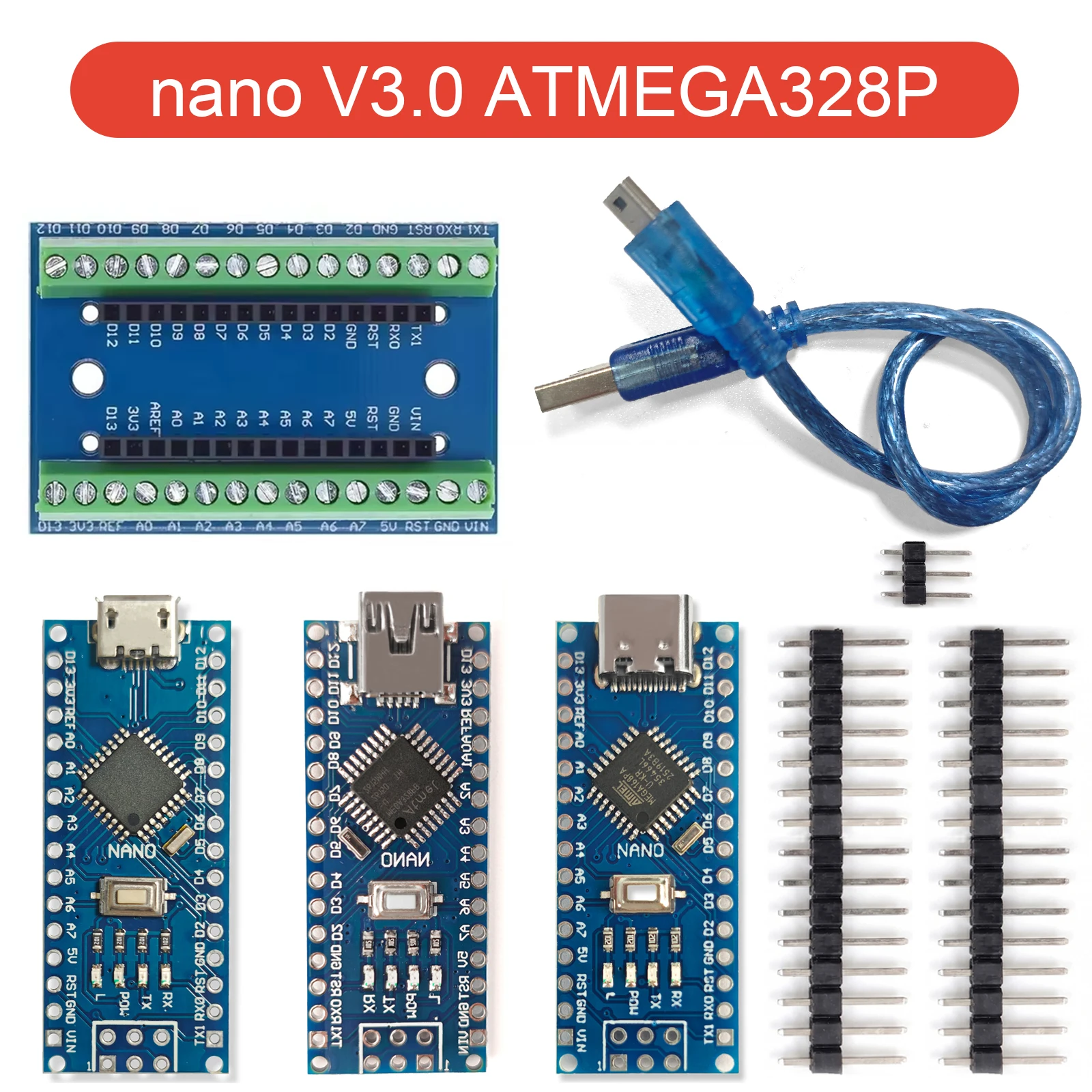 placa-de-desenvolvimento-atmega328p-nano-v30-compativel-com-arduino-nano-30-placa-controladora-pcb-micro-usb-para-expansao-de-eletronica-diy