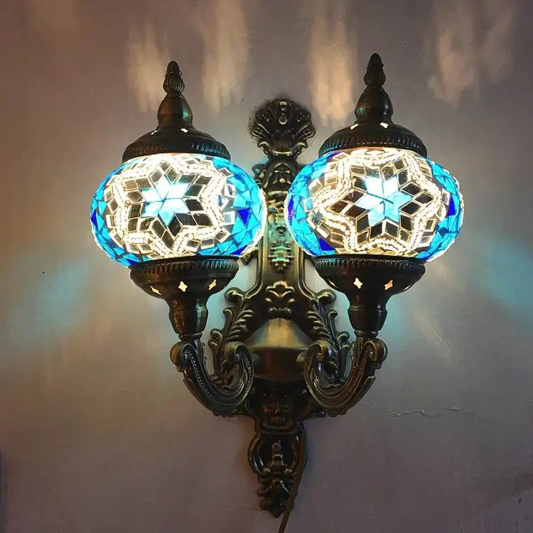 

Mediterranean exotic wall lamp, retro, nostalgic handmade TV wall, corridor, caf wall lamp