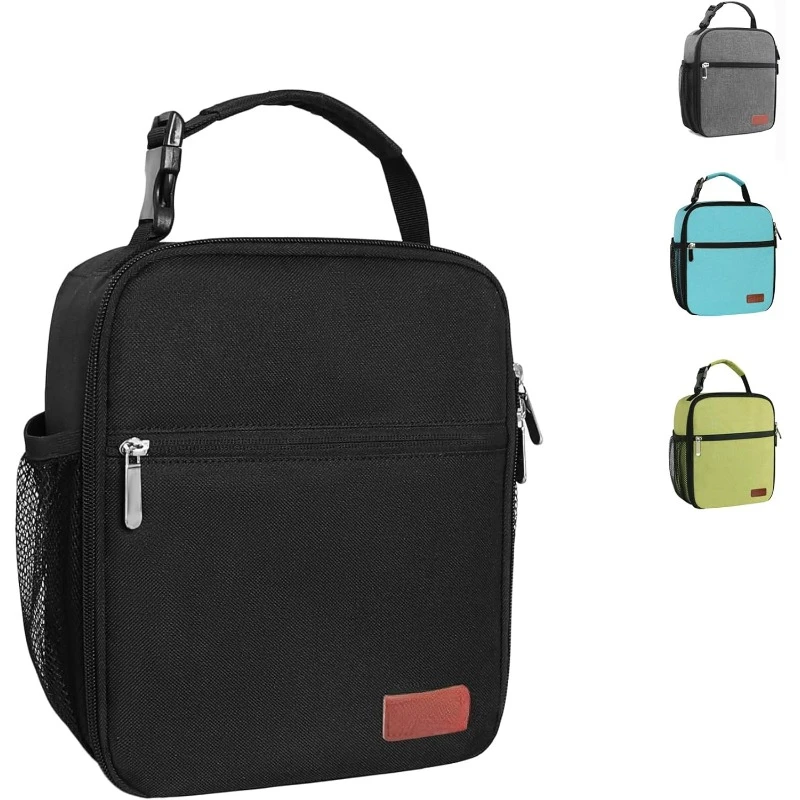 Lunch Box for Men & Women Durable Bag for Adults Reusable Small Lunchbox Black