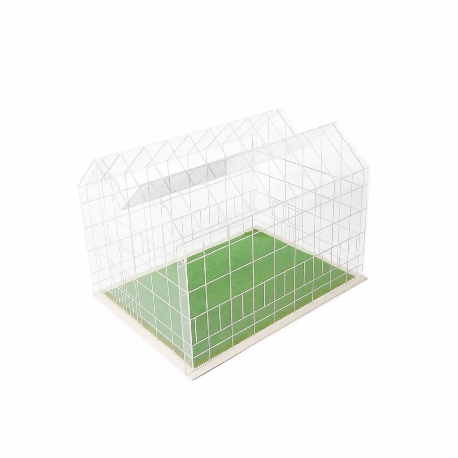Hobby Greenhouse Model Kit with Reinforced White Base and Clear Panels for Educational Scene Build