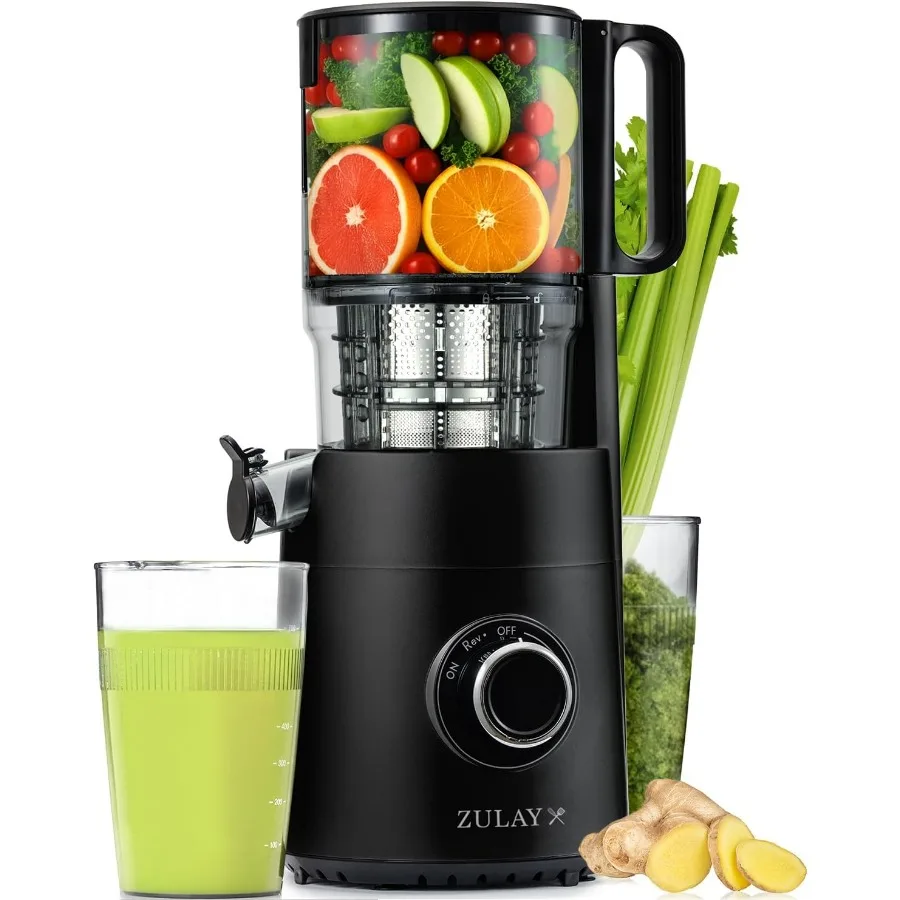

Cold Press Juicer Machine with 5" Wide Feed Chute, Slow Masticating Juicer for Whole Fruits & Vegetables, Easy to Clean, Stainle