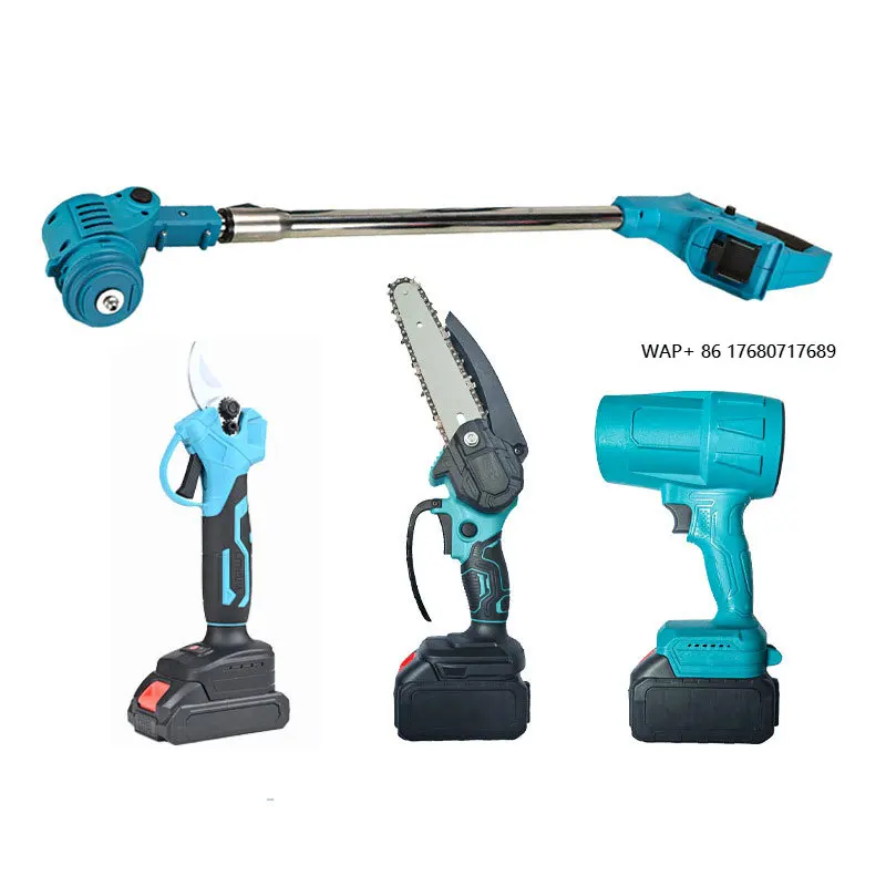 

4 Pcs Set Garden Electric Tools Garden Electric Scissors One Hand Saw Lawn Mower Storm Machine Horticultural Hand Tools