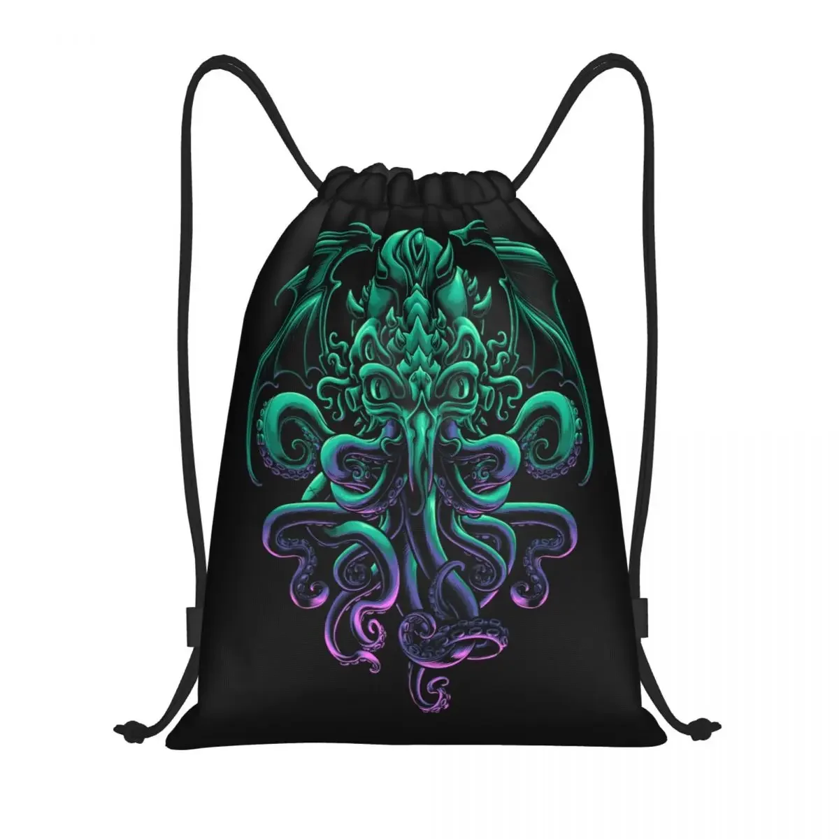 Cool H.P. Lovecraft Cthulhu Drawstring Bag  Foldable Sports Gym Sackpack The Old God of R'lyeh Training Storage Backpacks