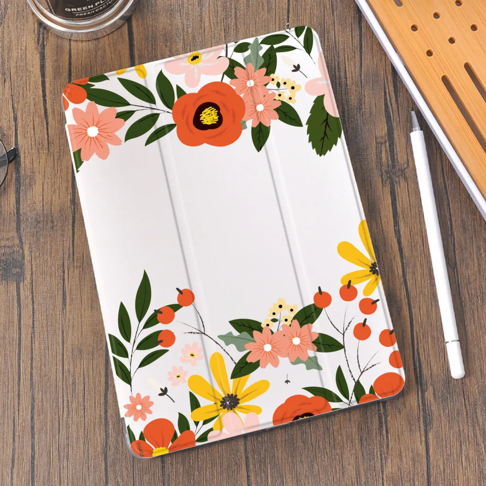 

Floral iPad Case With Pencil Holder for iPad Mini 6 Fundas Air 4 5 10.2 9th Generation 2020 8th 7th 9.7 5th 6th Pro 11 12.9 2021