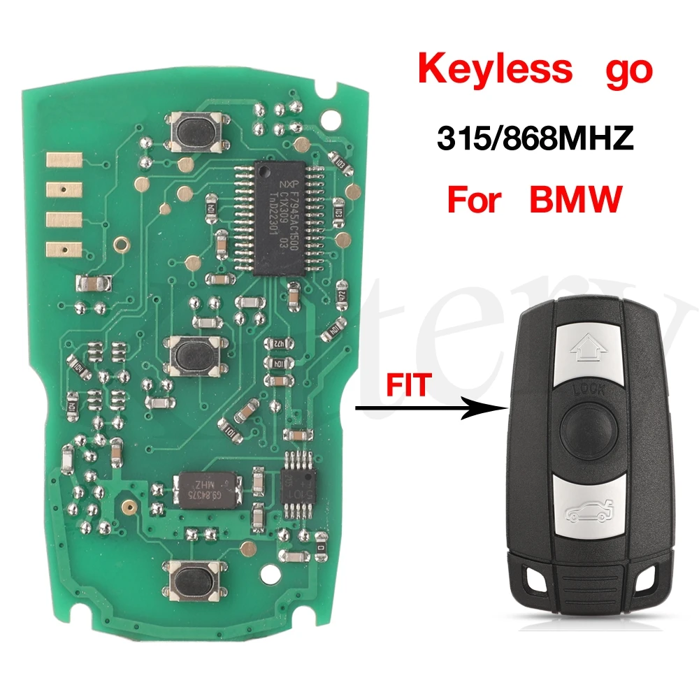 jingyuqin Keyless go Fuction Remote Car Key Circuit Board 315/868MHz Fit For BMW CAS3 1/3/5/6/7 Series X5 X6 Z4 Replacement