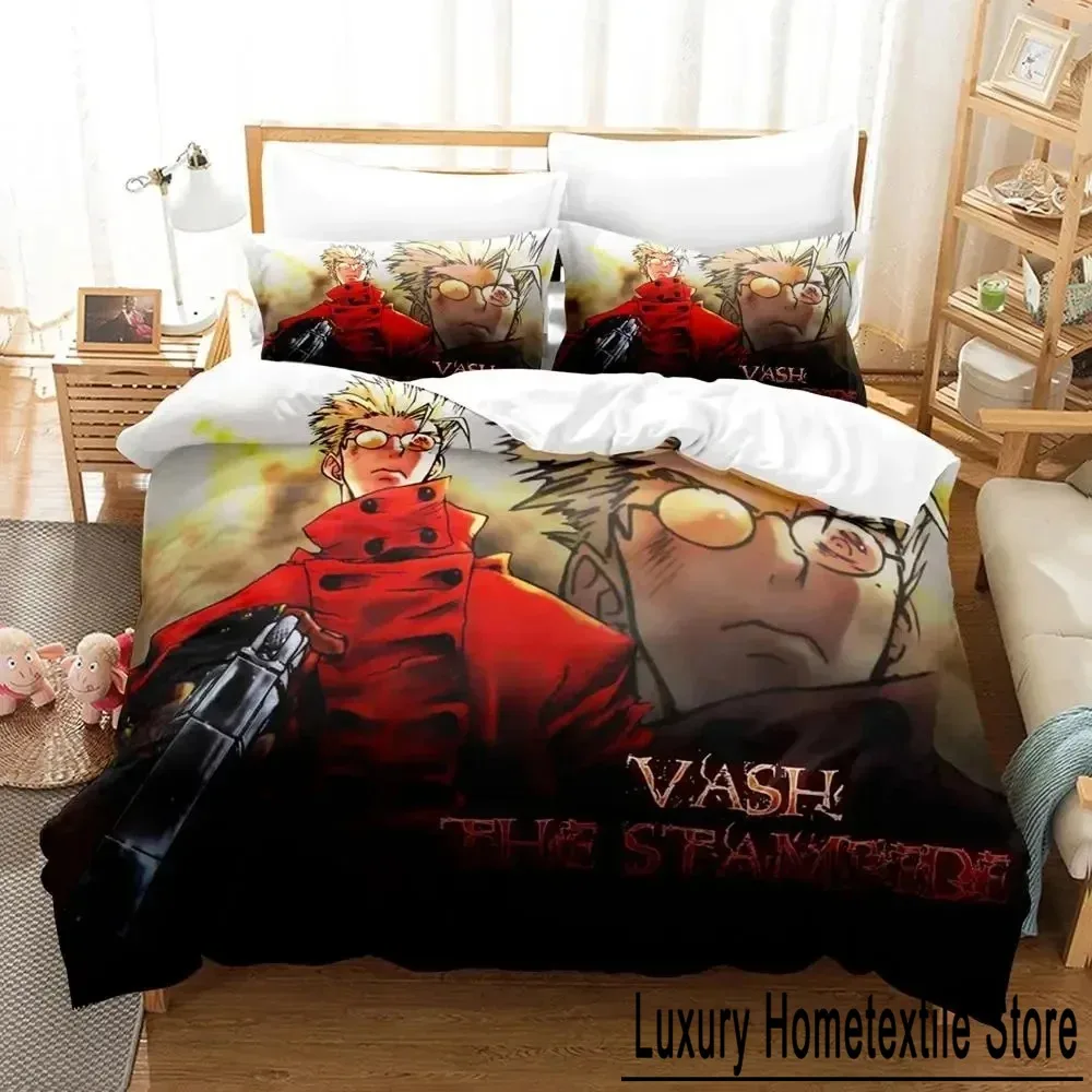 Anime TRIGUN STAMPEDE Bedding Set Duvet Cover Bed Set Quilt Cover Pillowcase Comforter king Queen Size Boys Adult Bedding