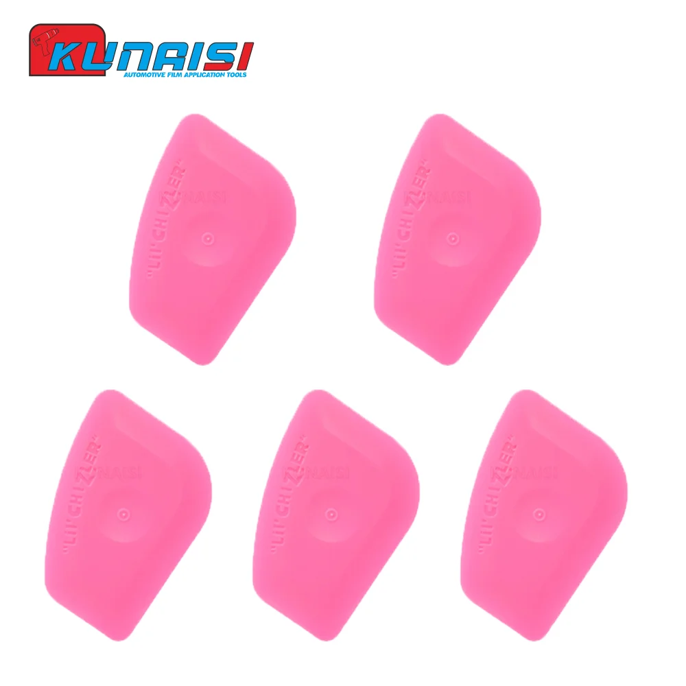 5PCS Vinyl Car Wrap Auto Foil Corner Trim Window Tint Installation Tools Soft Blue Squeegee Hard Pink KUNAISI Scraper