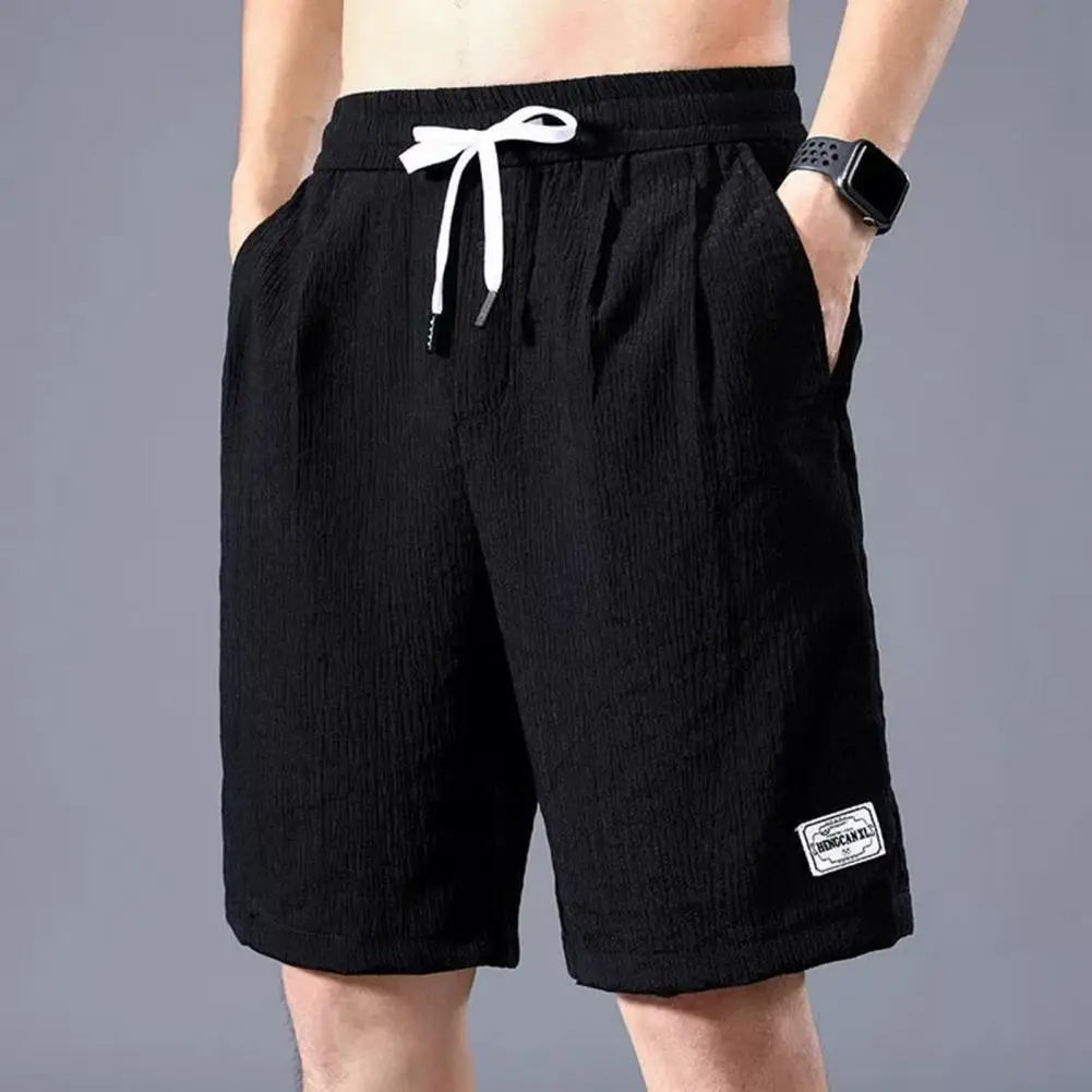 Moletom de veludo de cor sólida masculino, shorts casuais, calção de praia, calça curta de basquete, roupa masculina, verão, novo