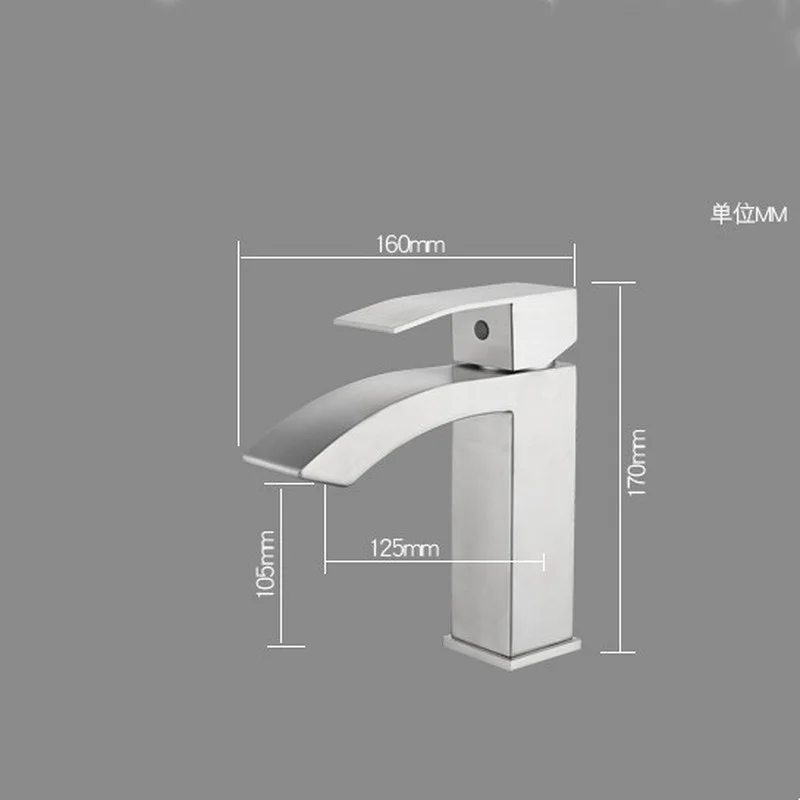 Waterfall Basin Wash Faucet Sink Water Tap Single Handle Single Hole Hot Cold Water Mixer Tap for Bathroom Hardware Accessories