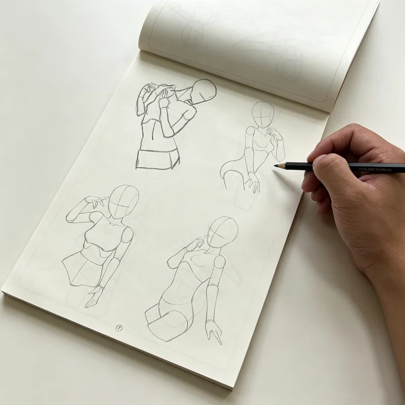 Manga Figure Drawing Practice: Trace & Learn – Master Structure, Movement & Shading