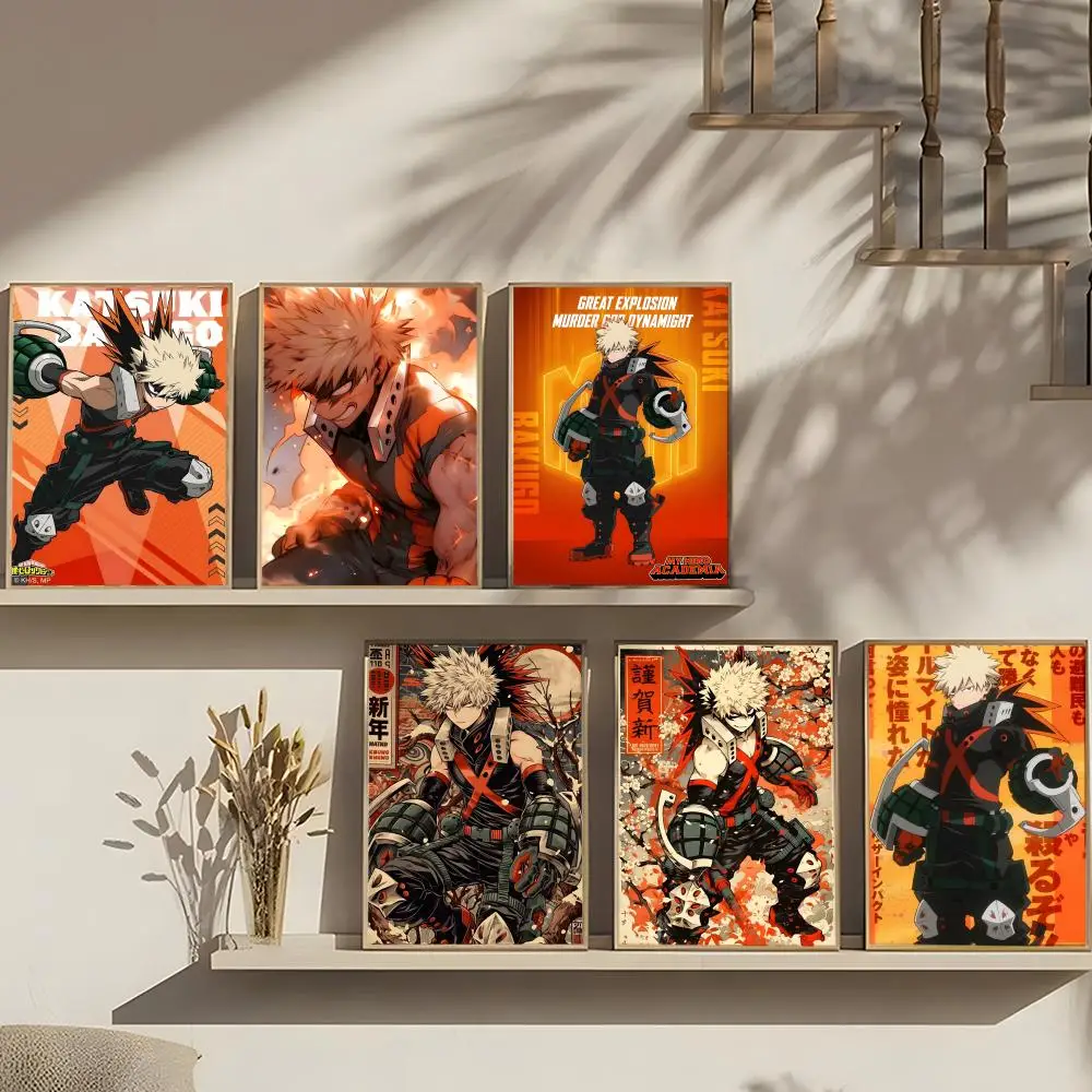 Academia Bakugo Katsuki Anime Poster Art print wall decor ideal for living room, bedroom, bar, parlor, and home gifting