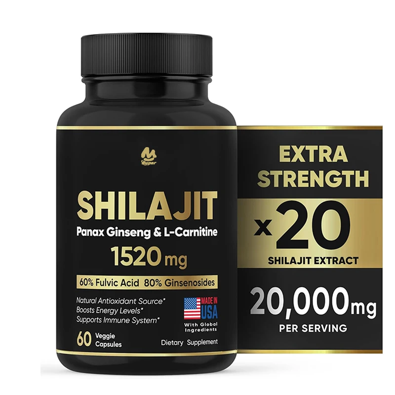 Supplement 60 Capsules 60% Fulvic Acid 85+ Trace Minerals for Energy Boost & Immune Support Shilajit for Men & Women