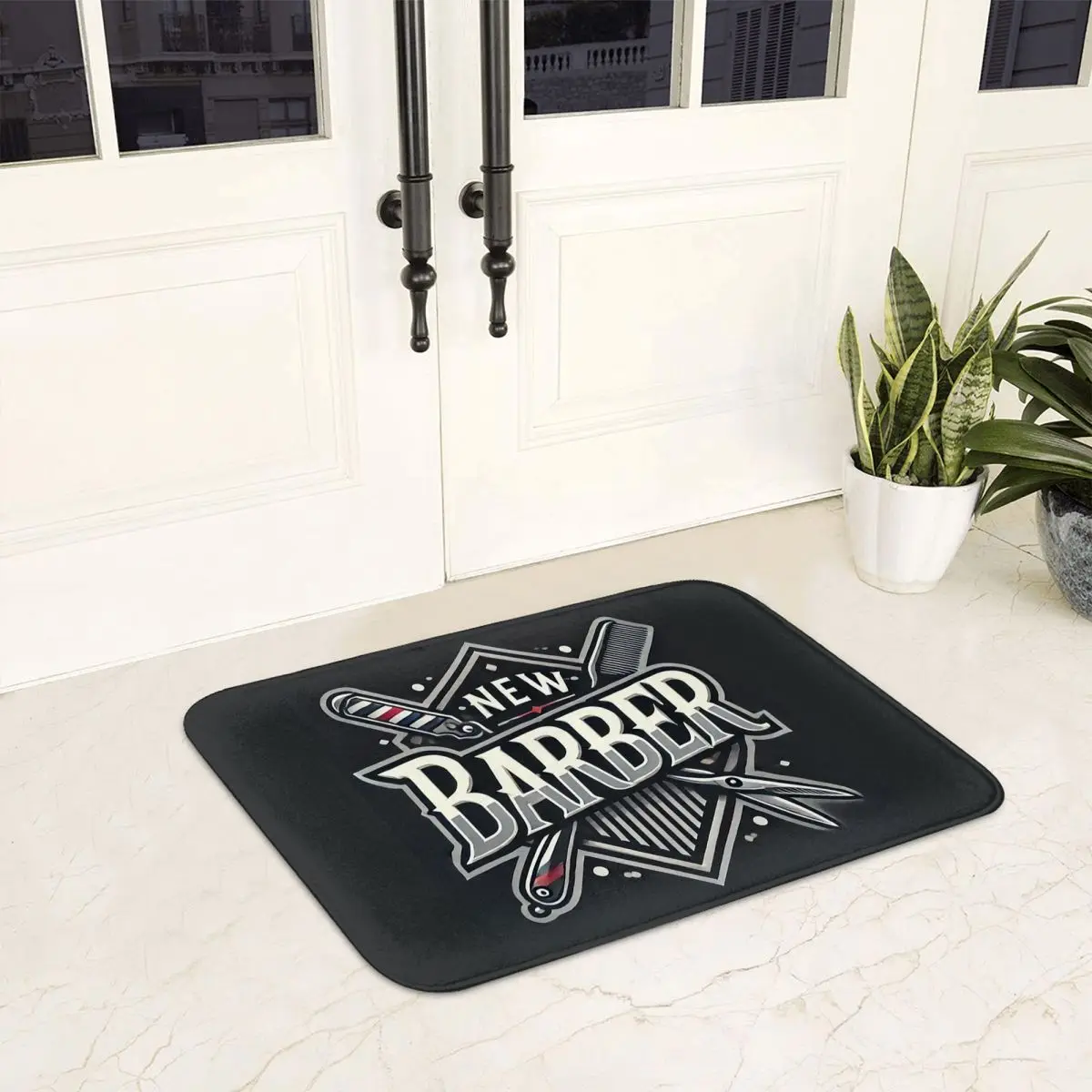 

Barber Shop Sign Entrance Anti-slip Doormat Floor Mat Washable Carpet Rug for Kitchen Entrance Home Bedroom Footpad Mats