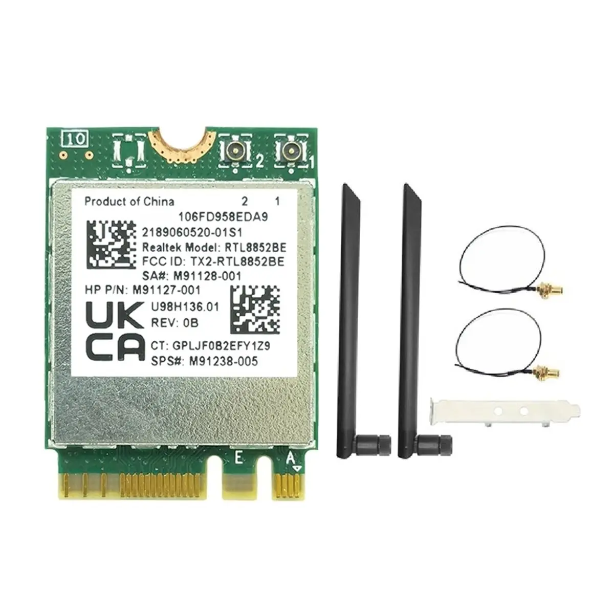 ~【On Sale】RTL8852BE WIreless Card with External Antenna AX1800 WIFI6 WLAN with Baffle Plate 802.11ax BT5.2 Dual-Band 2.4G+5G Wl