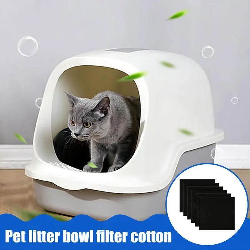 Universal Pet Activated Carbon Filter Cotton High Adsorption Performance Filter For Cat Dog Kitten Litter Boxes Toilet