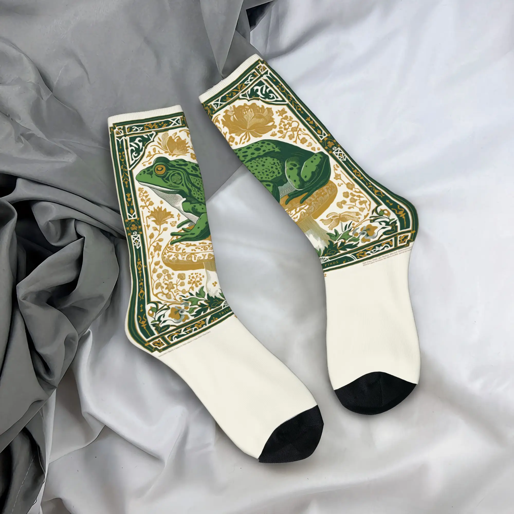 

Носки с изображением загадочной глазастой психоделической лягушки, милые носки-чулки, осенние носки для мужчин с защитой от пота, мягкие дышащие носки с графическим принтом для активного отдыха