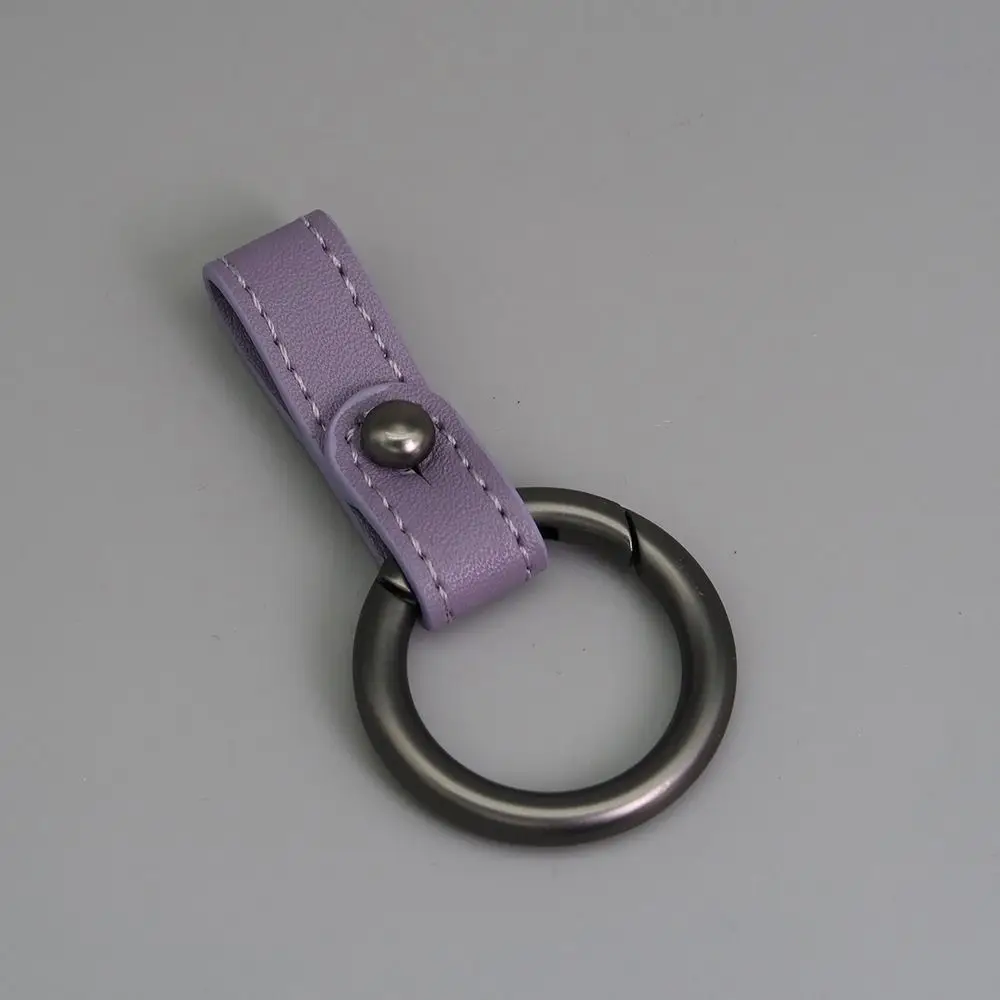 High Quality PU Leather Key Rings Pendant Super Lightweight Zinc Alloy Ring Buckle Multi-purpose Cowhide Keychain Outdoor Tool