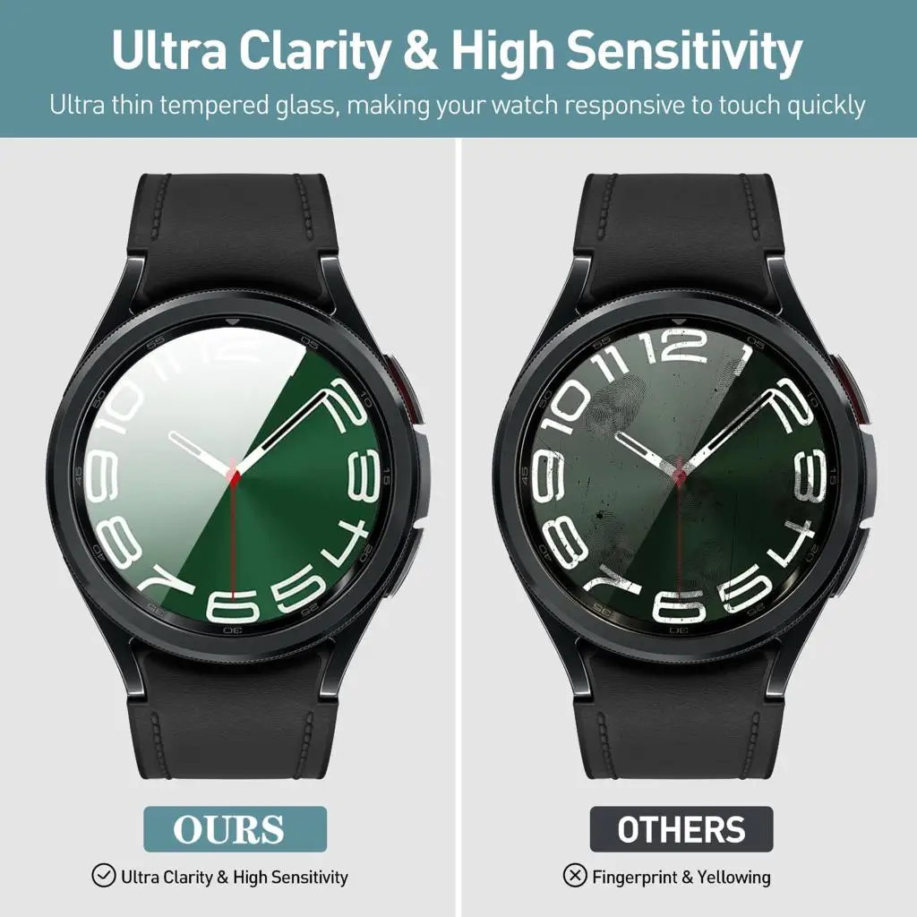 Gehard glas voor Samsung Galaxy Watch 6 Classic 40 mm 44 mm 47 mm 43 mm Accessoires HD Heldere antikrasfilm Screenprotectors