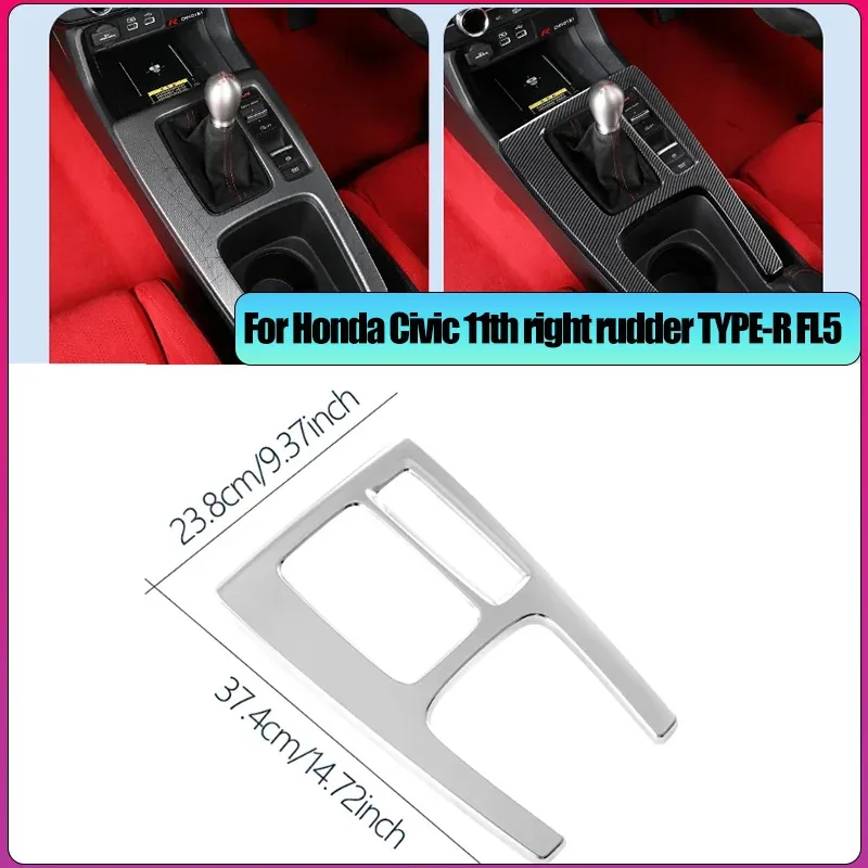 

For Honda Civic 2022 2023 2024 2025 11th Type R FL5 RHD, Car Center Console Gear Shift Panel Trim Cover Carbon Fiber Accessories