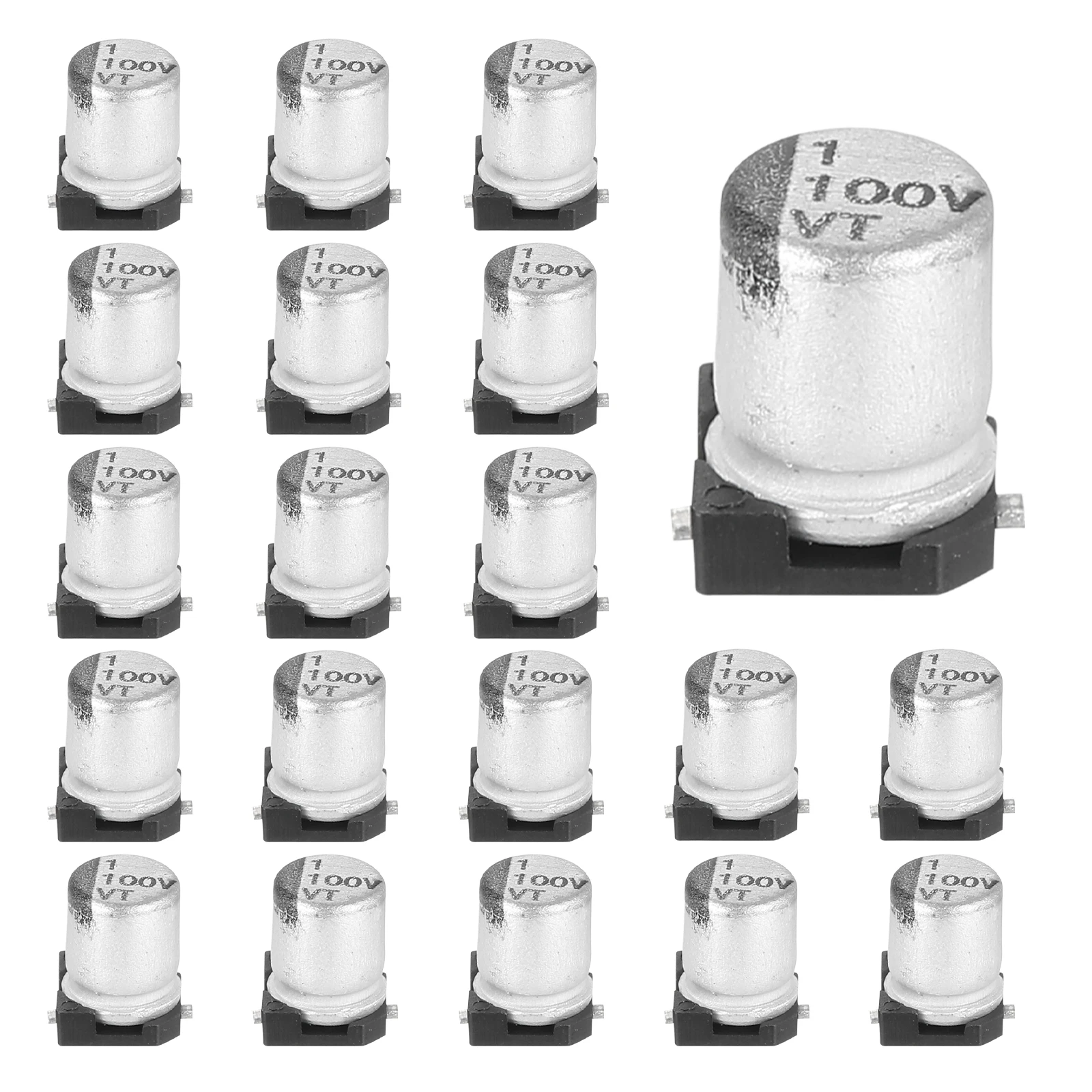 40Pcs 1-100uF 100V Aluminum Electrolytic Capacitors Low Impedance Surface Mount Device Electrolytic Capacitor for Circuit Board