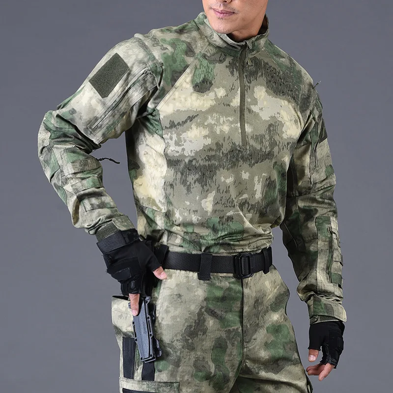 New Men Multicam Uniform Combat Shirt Tactical Shirt Long Sleeve Paintball Camping Hunting Clothing