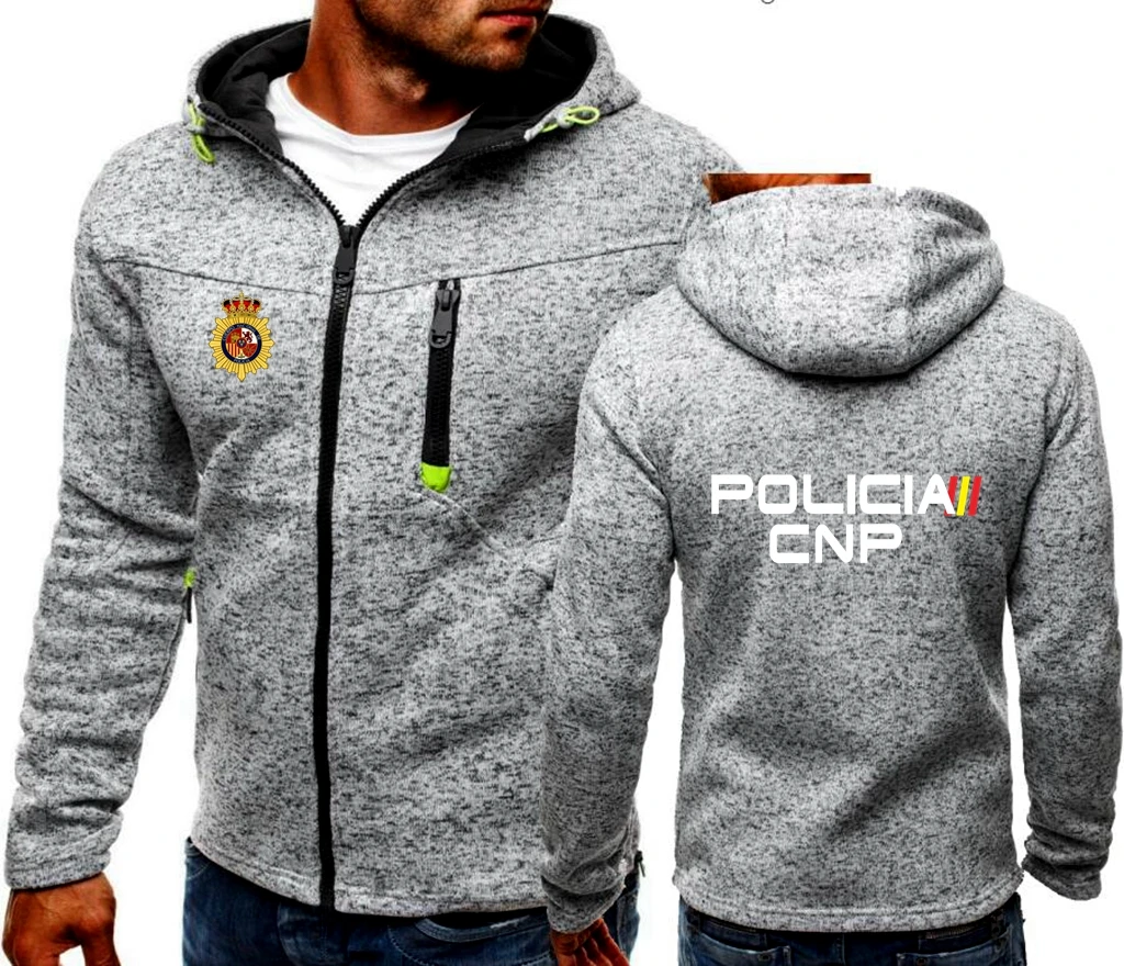 Polices Spain Polices Espana policies للرجال ، البلوفرات بغطاء رأس بسحاب ، البلوفرات Cnp Upr لمكافحة الشغب Swat Geo Goes ، جاكيتات الجاكار