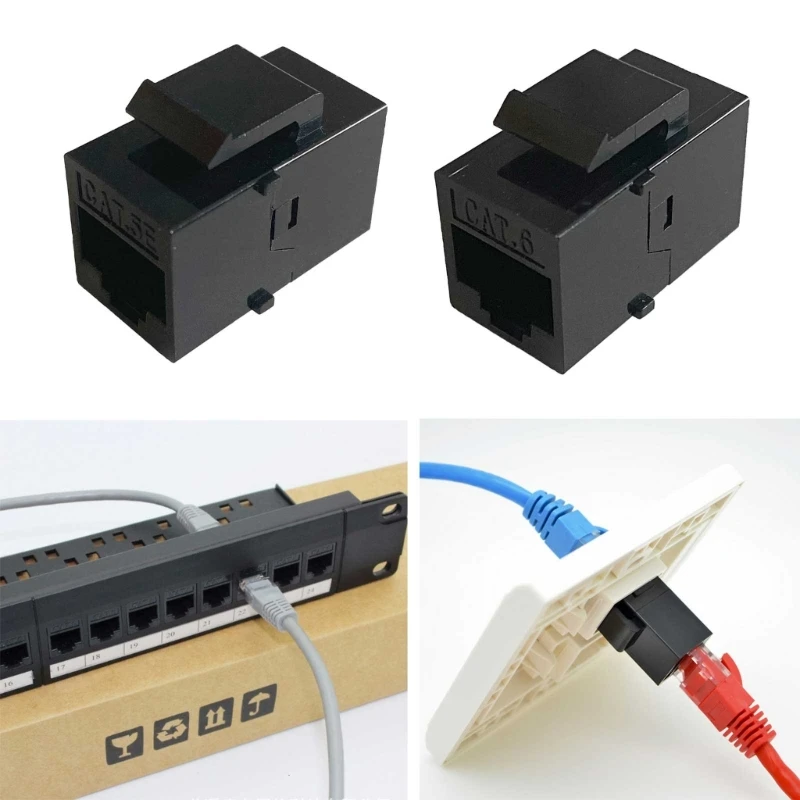 10 ชิ้น RJ45 Connector Cat6 Cat5e ตรงผ่านอะแดปเตอร์เครือข่าย Ethernet Dropsale